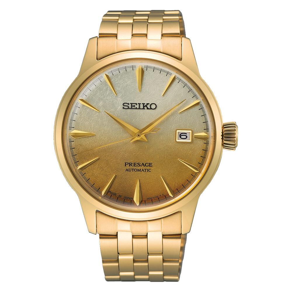 Seiko Presage Cocktail Time ‘Beer Julep’ Chain Gold Dial SRPK46J1