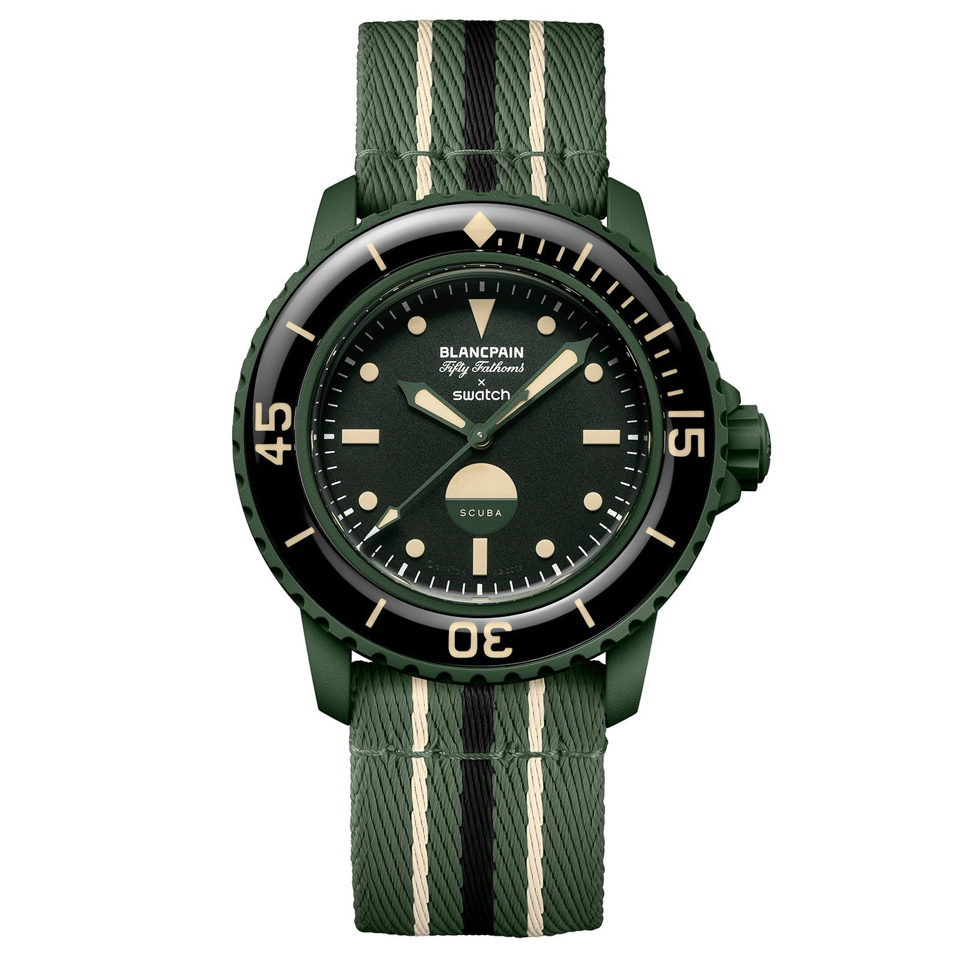 Blancpain X Swatch Bioceramic Scuba Fifty Fathoms 'Green Abyss'