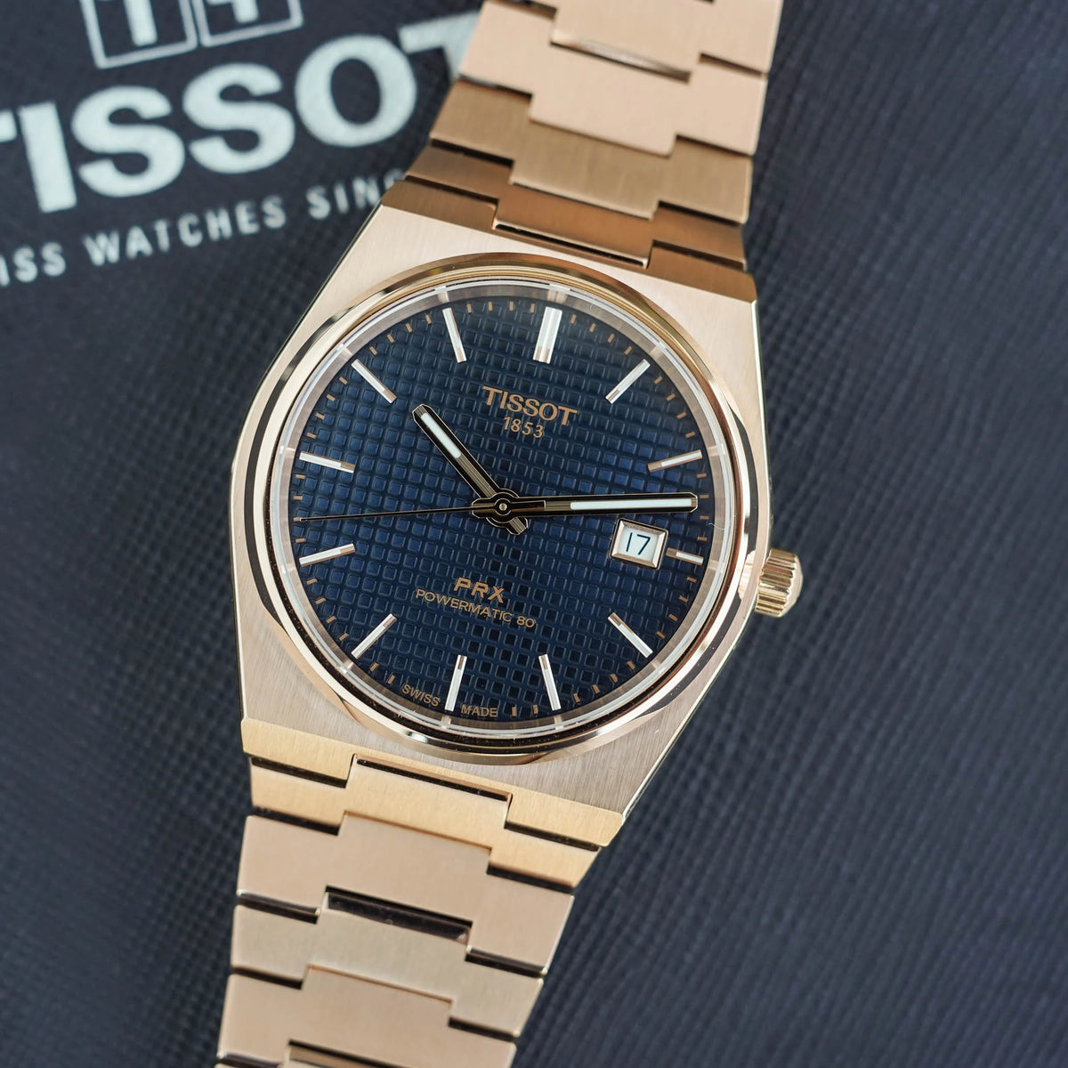 Tissot PRX Powermatic 80 Rose Gold / Blue T137.407.33.041.00