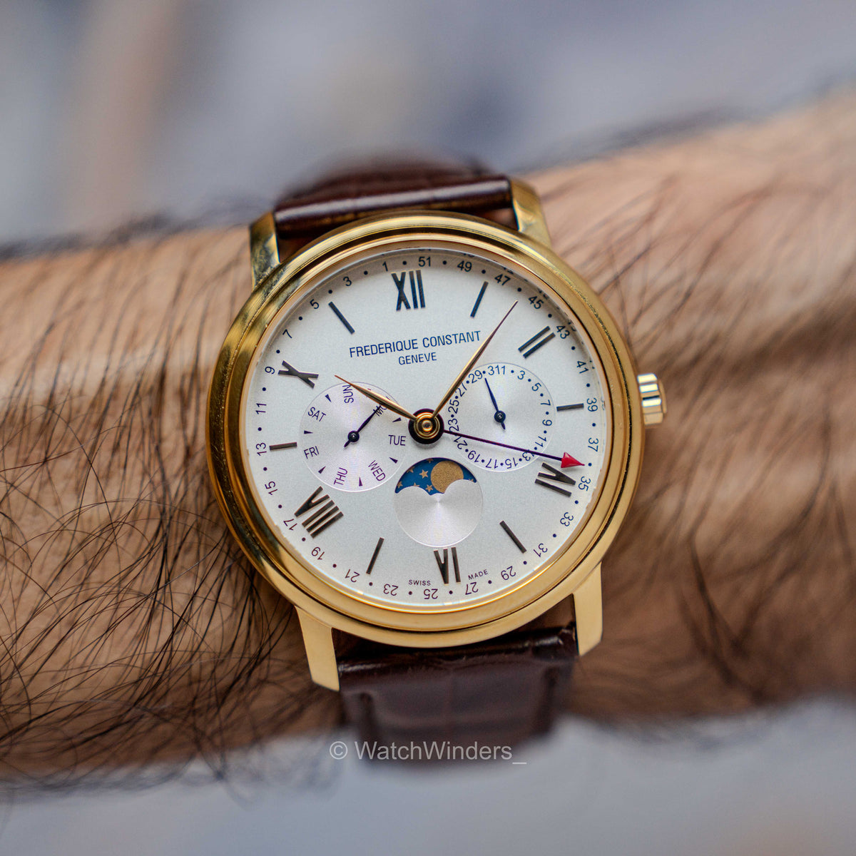 Frederique Constant Business Timer Moonphase Gold PVD FC-270SW4P5