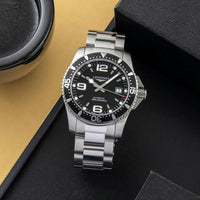 Longines Hydroconquest Sunray Black Dial Stainless Steel L3.742.4.56.6