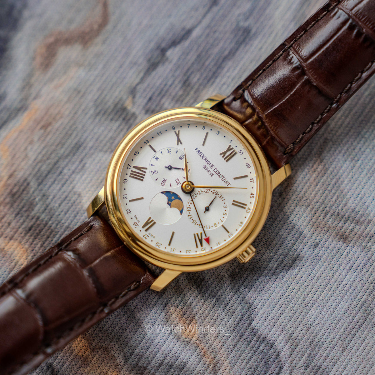 Frederique Constant Business Timer Moonphase Gold PVD FC-270SW4P5