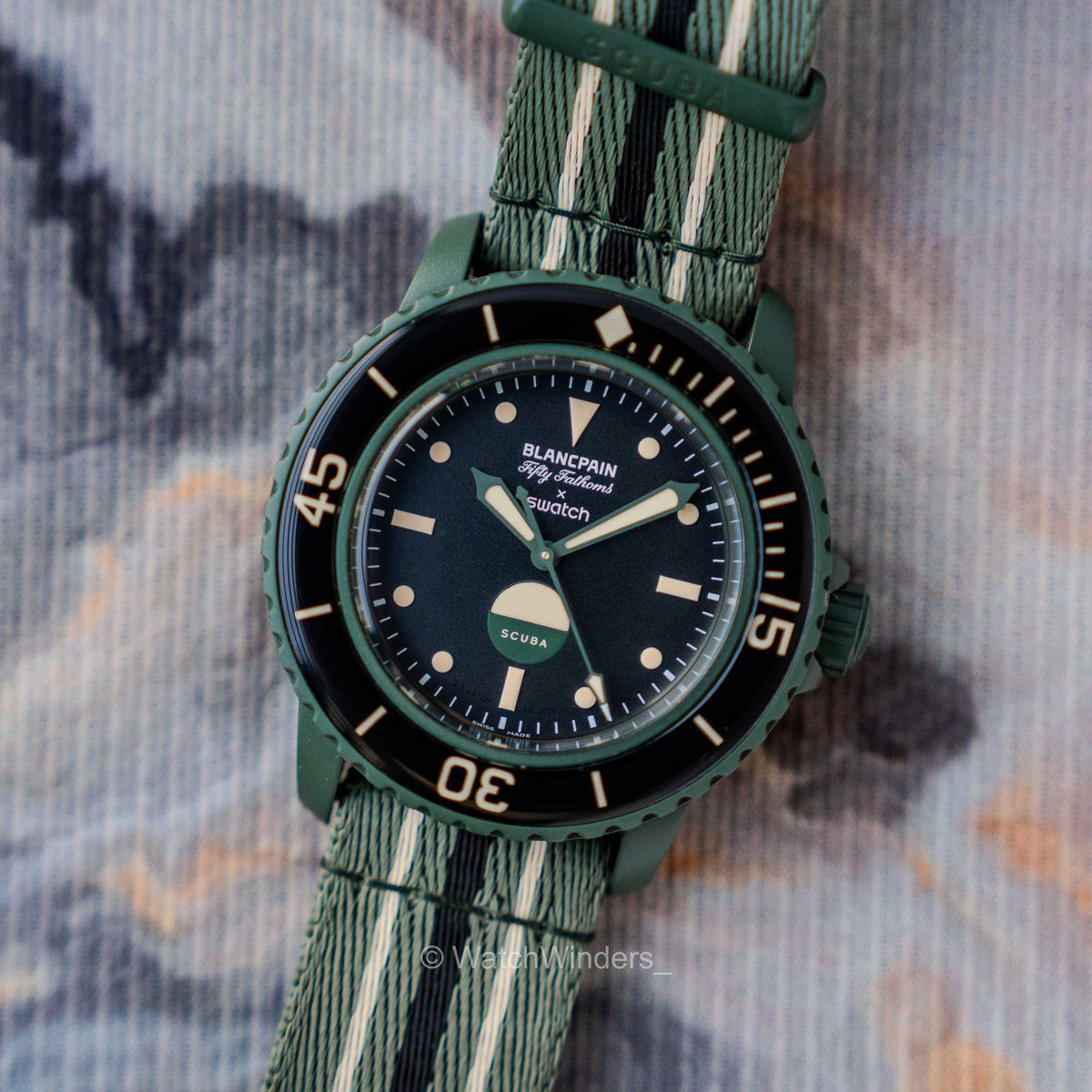Blancpain X Swatch Bioceramic Scuba Fifty Fathoms 'Green Abyss'