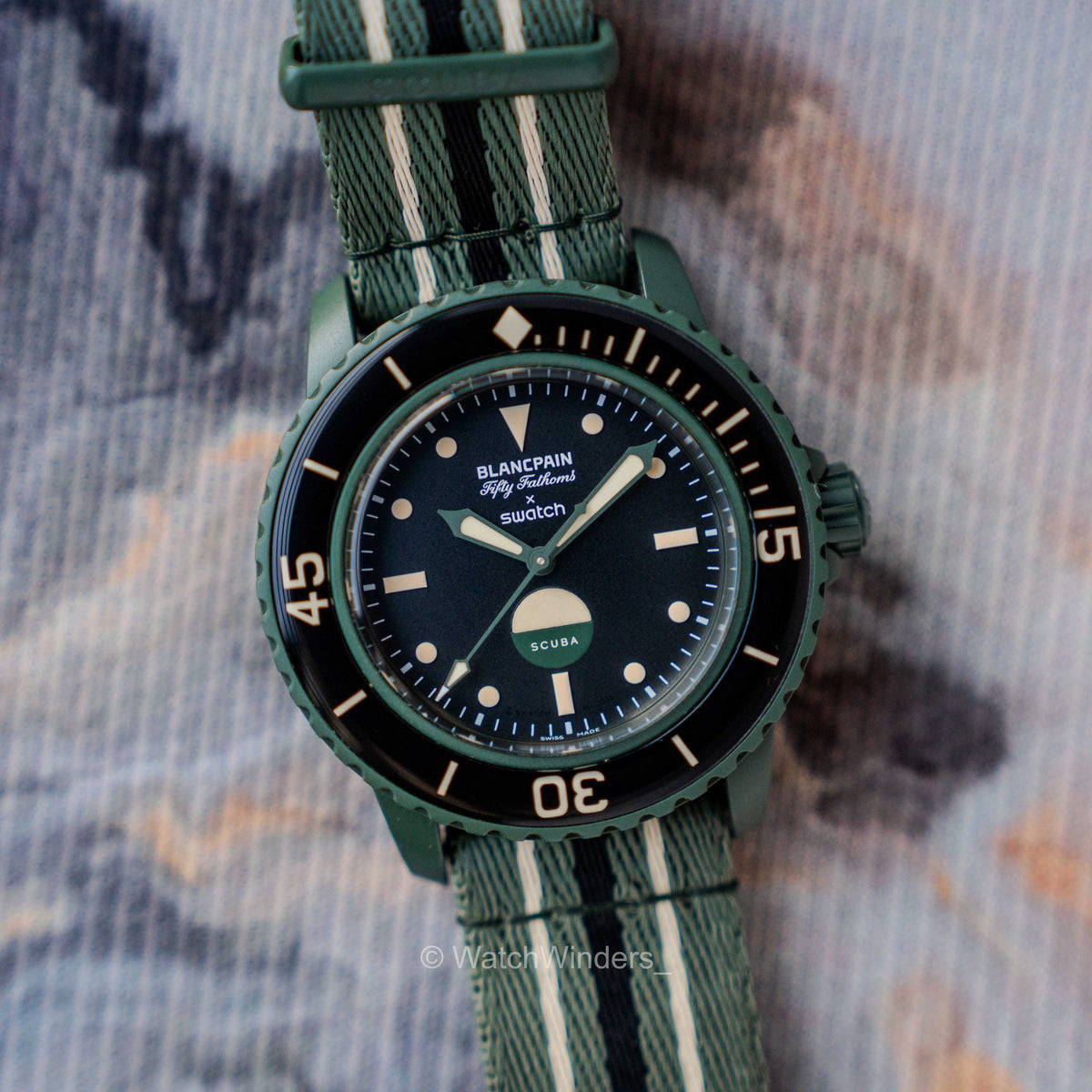 Blancpain X Swatch Bioceramic Scuba Fifty Fathoms 'Green Abyss'
