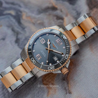 Longines Hydroconquest Two Tone Sunray Silver Dial Ceramic L3.781.3.78.7