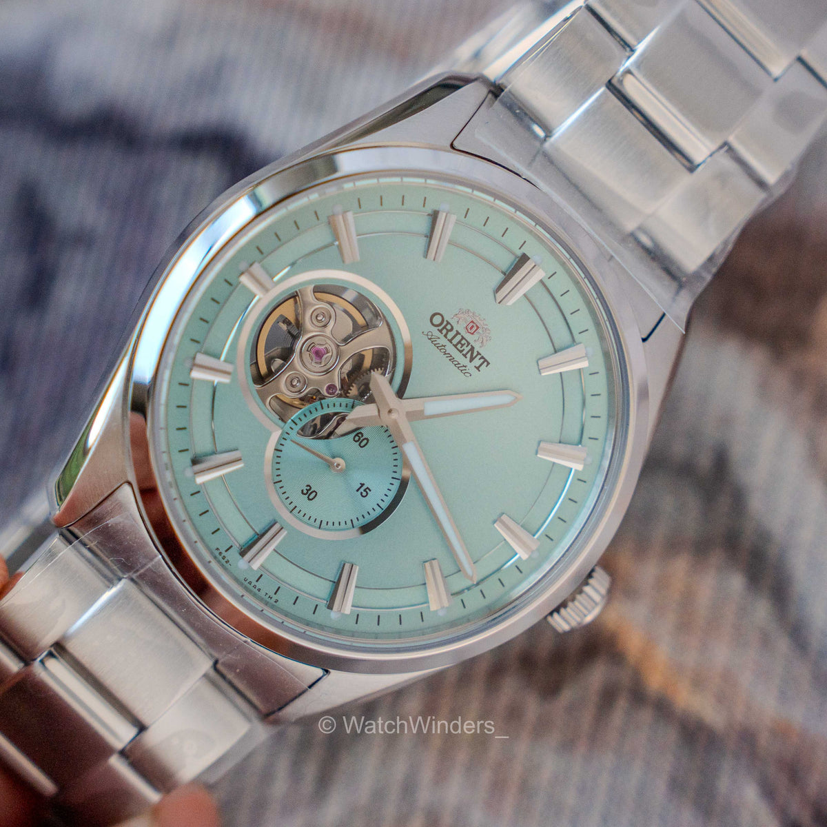 Orient Contemporary Small Seconds Open Heart Turquoise Dial RA-AR0009L