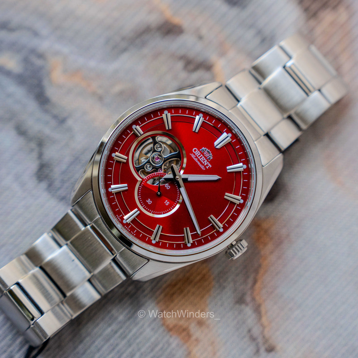 Orient Contemporary Small Seconds Open Heart Red Dial RA-AR0010R
