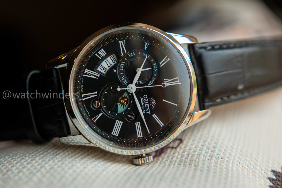 Orient Sun & Moon Watch Mechanical Black RA-AK0010B10B