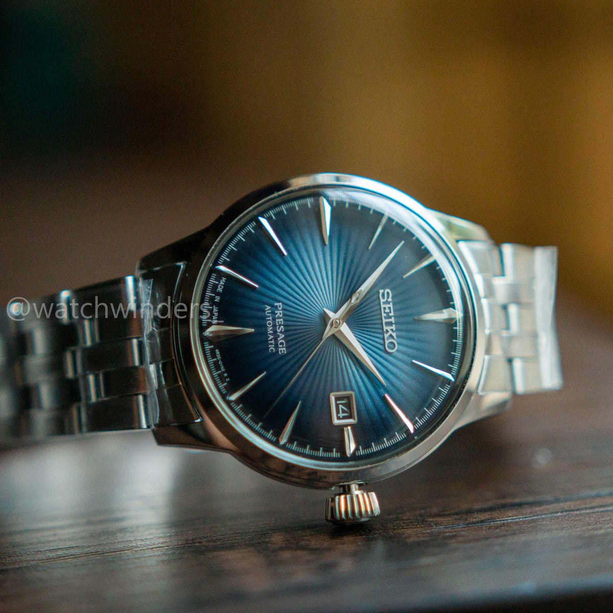 Seiko Presage Cocktail Time Blue moon Chain Blue Dial SRPB41J1