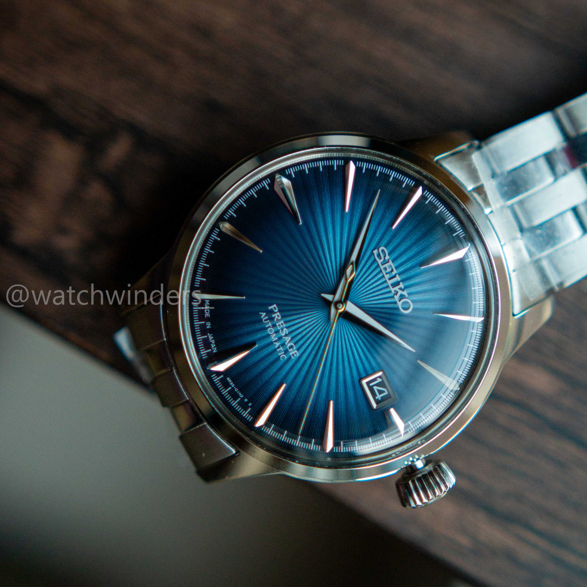 Seiko Presage Cocktail Time Blue moon Chain Blue Dial SRPB41J1