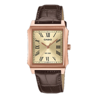 Casio Tank Champagne Roman Dial Rose Gold PVD MTP-B190RGL-9BV