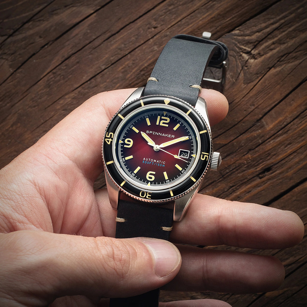 Spinnakar Fleuss Automatic Oxblood Red Dial SP-5055-07