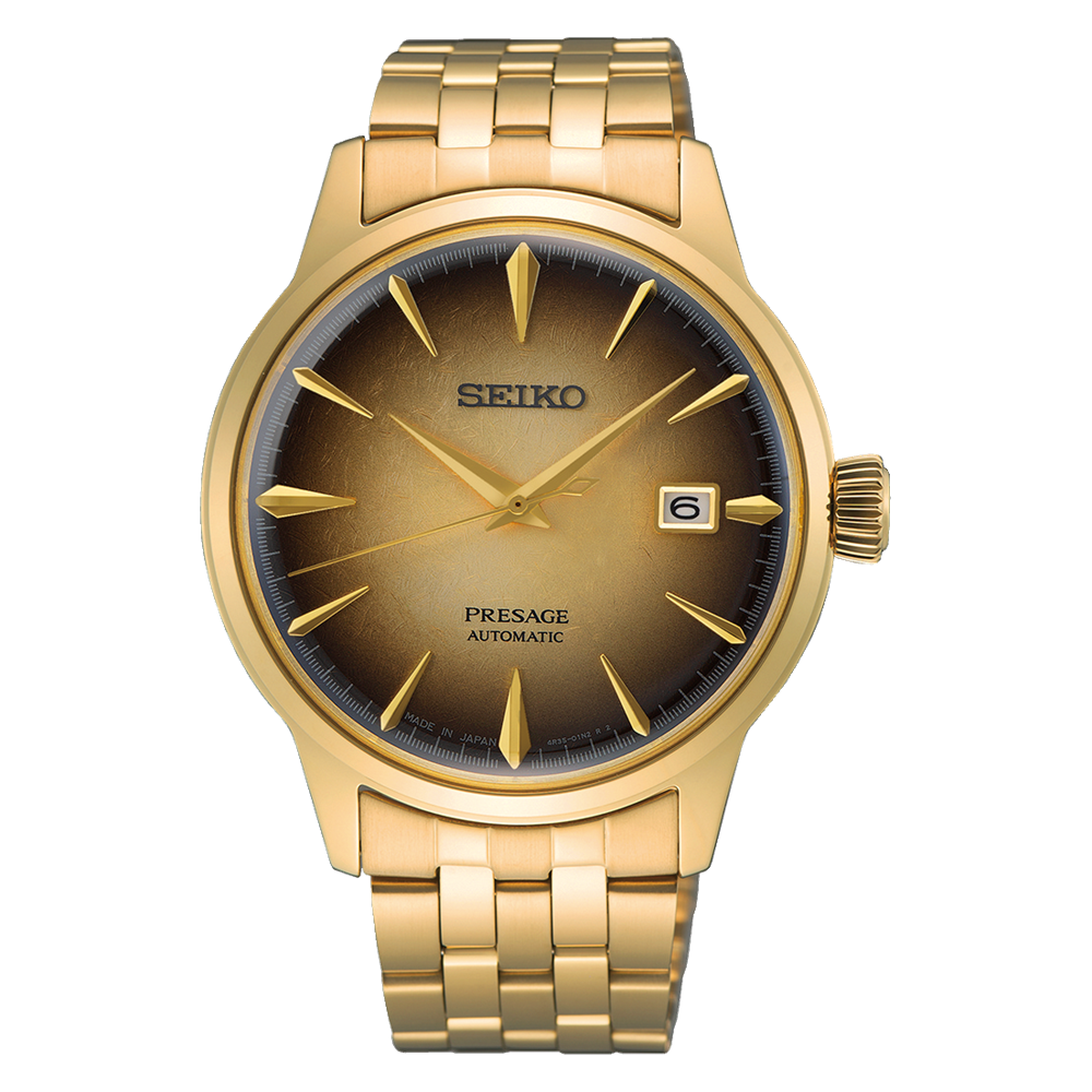 Seiko Presage Cocktail Time ‘Half and Half’ Chain Gold Dial SRPK48J1