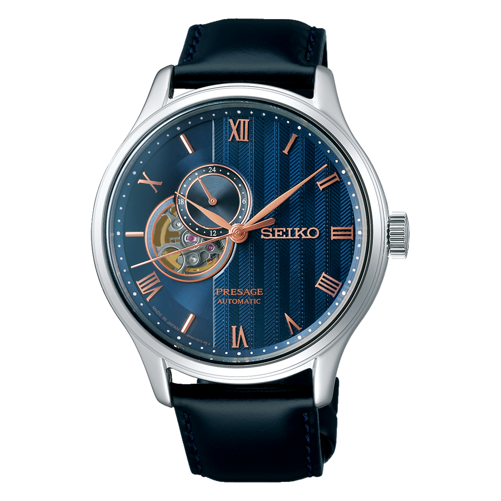 Seiko Presage Japanese Zen Garden 'Sakura By Night' Open Heart SSA421J1