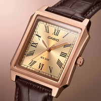 Casio Tank Champagne Roman Dial Rose Gold PVD MTP-B190RGL-9BV