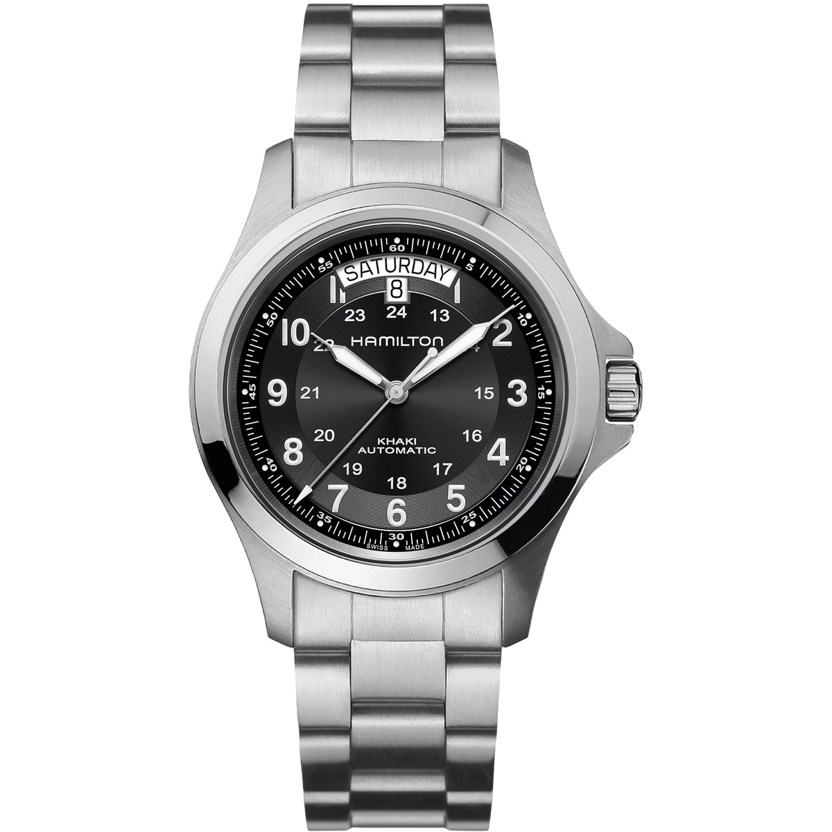 Hamilton Field King Day-Date Black Dial Bracelet H64455133