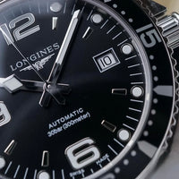 Longines Automatic Hydroconquest Black Stainless Steel L3.742.4.56.6