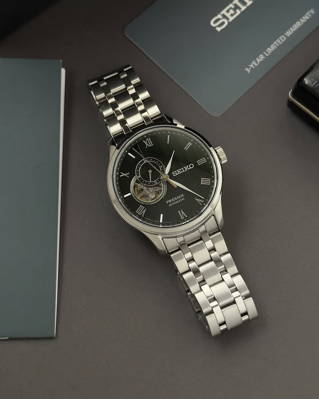 Seiko Presage Japanese Zen Garden 'Sakura By Night' Open Heart SSA377J1