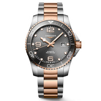 Longines Hydroconquest Two Tone Sunray Silver Dial Ceramic L3.781.3.78.7