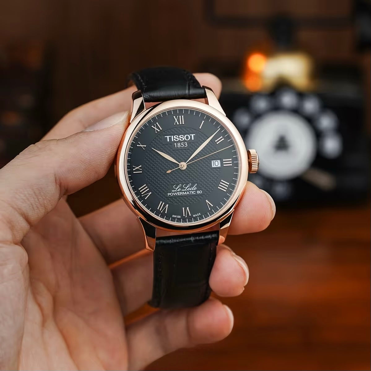 Tissot Le Locle Powermatic 80 Black Rose Gold Dial T006.407.36.053.00