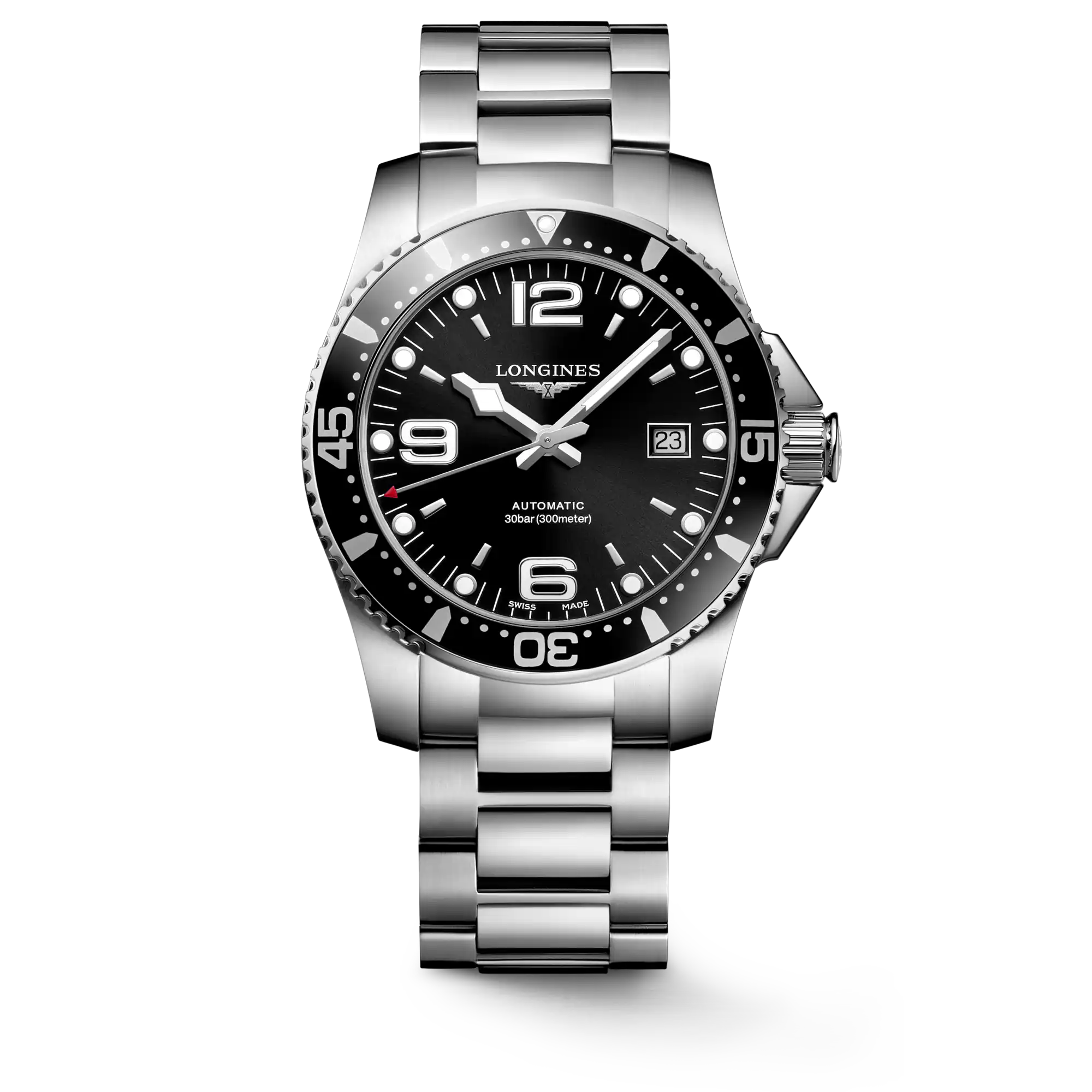 Longines Automatic Hydroconquest Black Stainless Steel L3.742.4.56.6